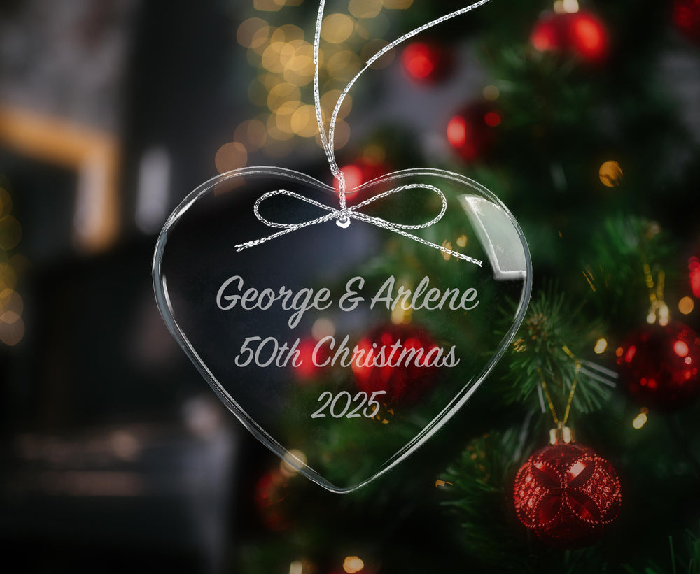 Ravanox Friends Who Become Family™ 2025 Glass Heart Ornament lifetime engraving