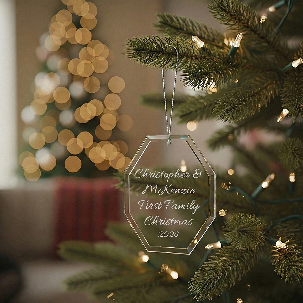 Ravanox Glass Octagon Ornament 3.75"