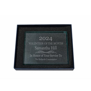 Ravanox Jade Glass Paperweight, 4.5" lifetime engraving