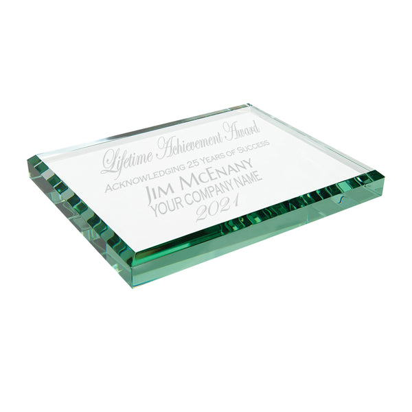 Ravanox Jade Glass Paperweight, 4.5" lifetime engraving