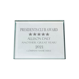 Ravanox Jade Glass Paperweight, 4.5" lifetime engraving