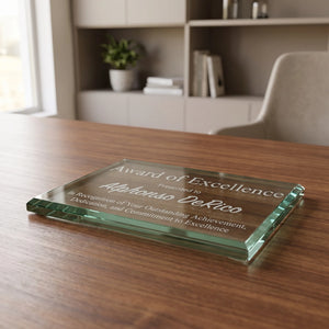 Ravanox Jade Glass Paperweight, 4.5" lifetime engraving