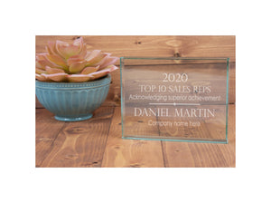 Ravanox Jade Glass Paperweight, 4.5" lifetime engraving