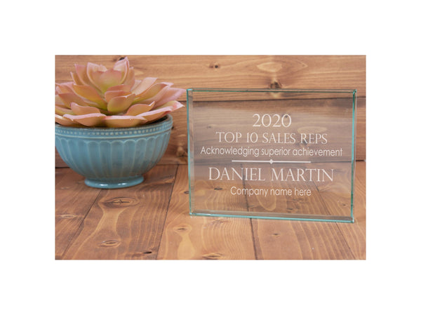 Ravanox Jade Glass Paperweight, 4.5" lifetime engraving