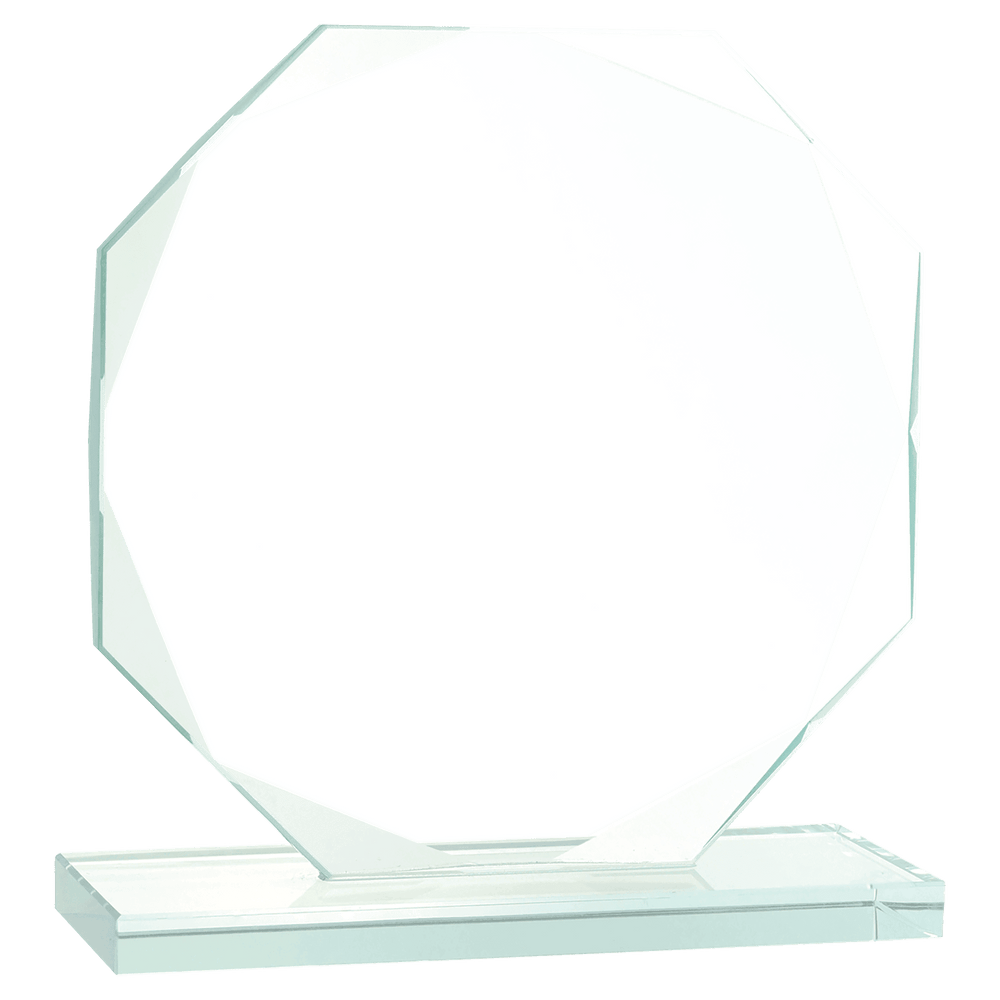 Ravanox Octagon Jade Glass Award, 7 1/2" lifetime engraving