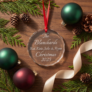 Ravanox Round Crystal Ornament 3" lifetime engraving