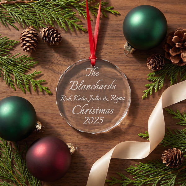 Ravanox Round Crystal Ornament 3" lifetime engraving