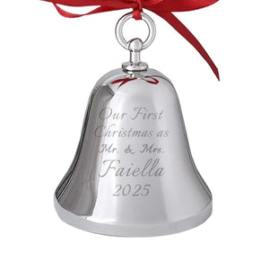 Ravanox Silver Bell Ornament, 3.25" lifetime engraving