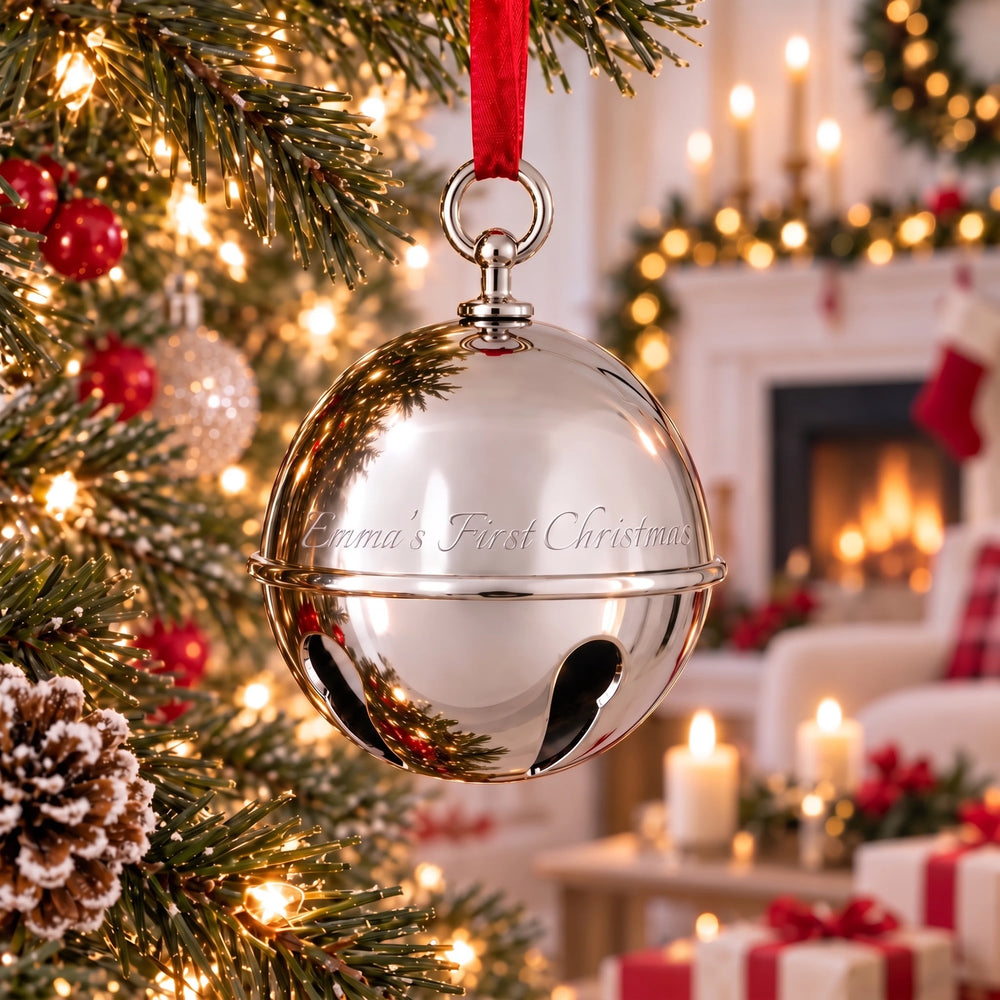 Ravanox Sleigh Bell Ornament lifetime engraving