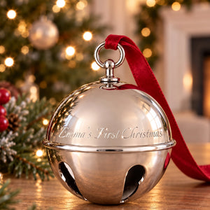 Ravanox Sleigh Bell Ornament lifetime engraving