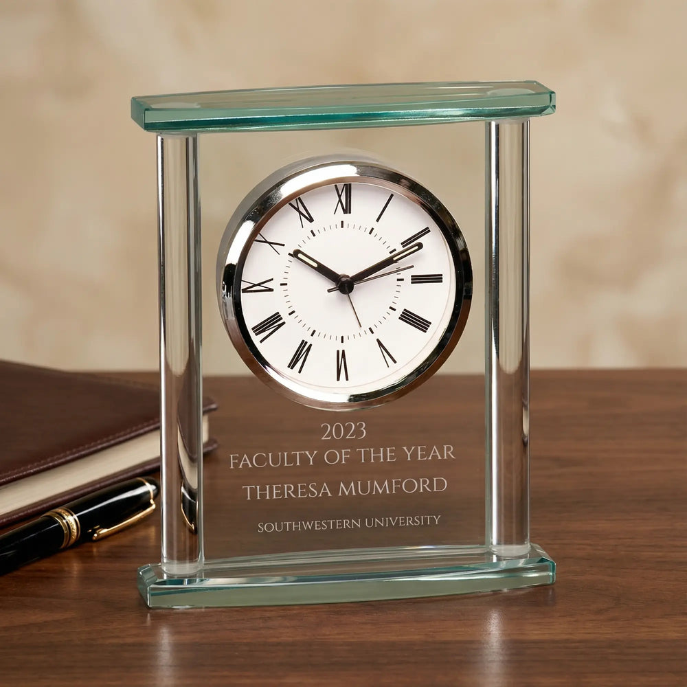 Ravanox Square Jade Glass Clock, 7"