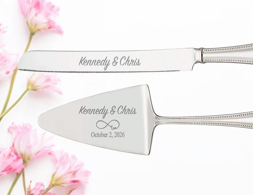 Reed & Barton Lyndon Silver Wedding Cake Cutting Set lifetime engraving