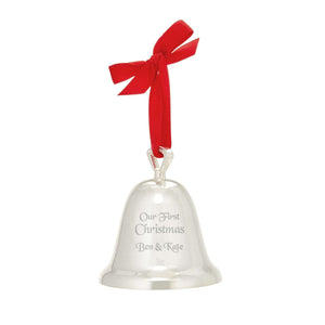 Reed & Barton Ringing in the Season Silver-Plated Bell Ornament lifetime engraving