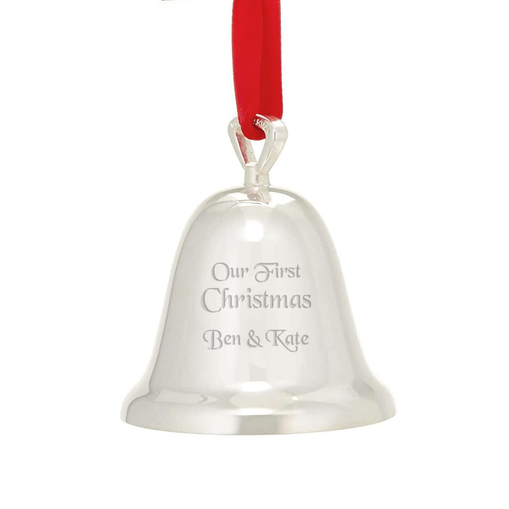 Reed & Barton Ringing in the Season Silver-Plated Bell Ornament lifetime engraving