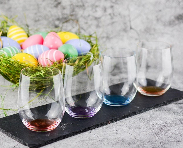 Riedel Happy O Colorful Wine Tumblers, Set of 4 lifetime engraving