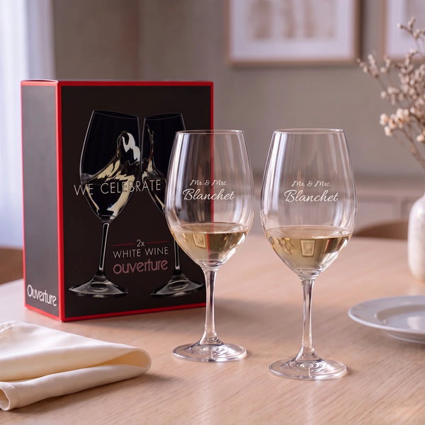 Riedel Ouverture White Wine Glasses, 9oz, Set of 2 lifetime engraving
