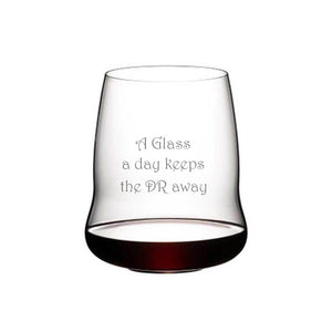 Riedel Wings to Fly Stemless Wine Glass with Believe in the Magic of Christmas Design lifetime engraving