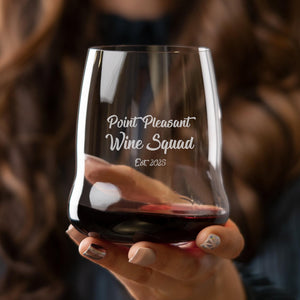 Riedel Wings to Fly Stemless Wine Glass with Believe in the Magic of Christmas Design lifetime engraving