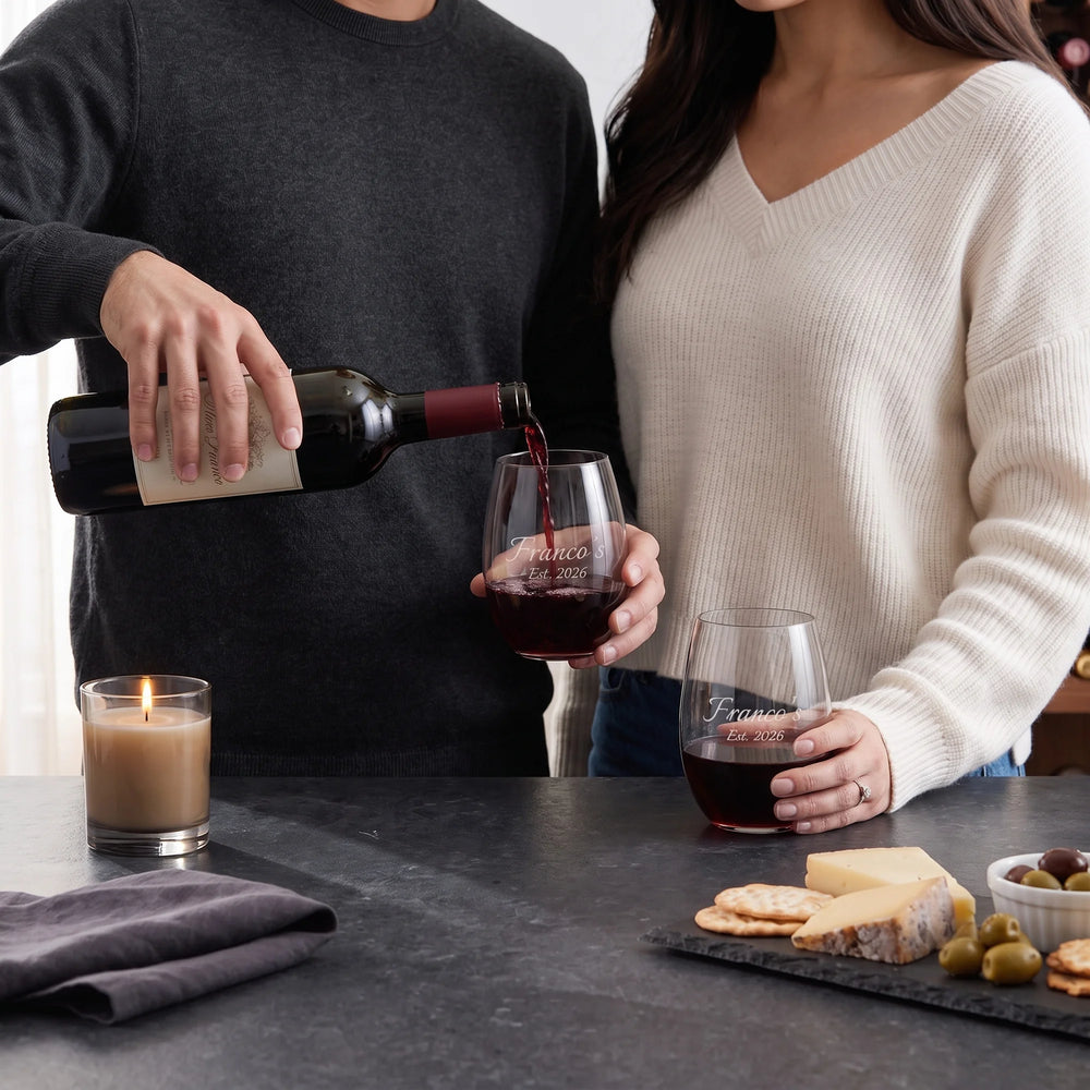 Riedel The O Cabernet/Merlot Wine Tumblers, 22oz, Set of 2 lifetime engraving