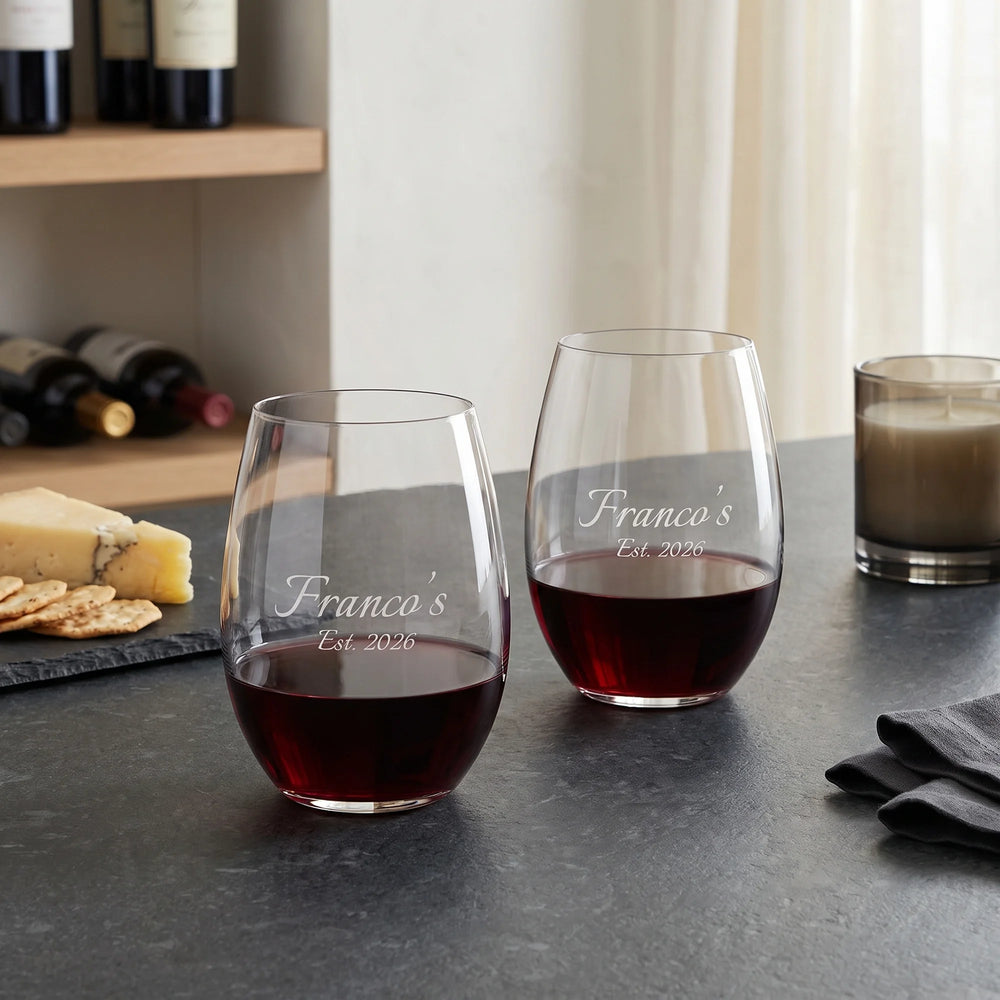 Riedel The O Cabernet/Merlot Wine Tumblers, 22oz, Set of 2 lifetime engraving