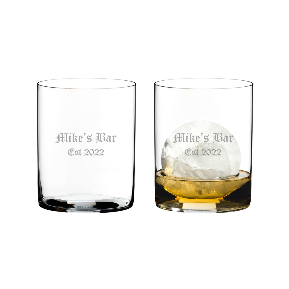 Riedel O 15oz Crystal Whisky Tumblers, Set of 2 lifetime engraving