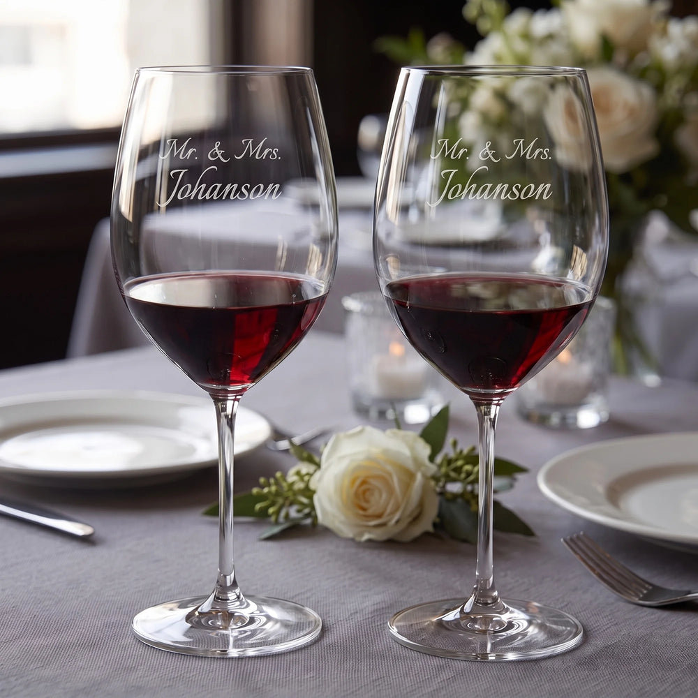 Riedel Veritas Cabernet/Merlot Wine Glasses, 23oz, Set of 2 lifetime engraving