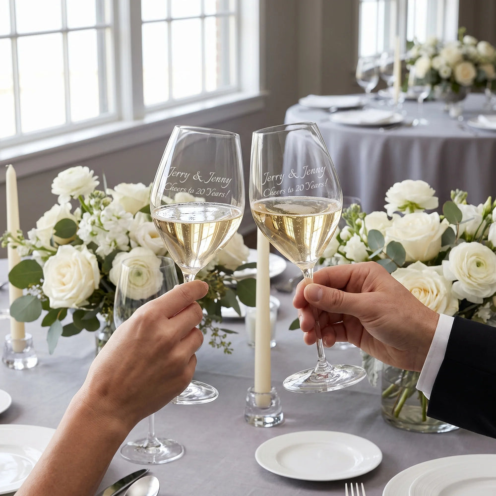 Riedel Veritas Champagne Glasses, 15oz, Set of 2 lifetime engraving