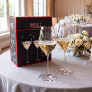 Riedel Veritas Champagne Glasses, 15oz, Set of 2 lifetime engraving