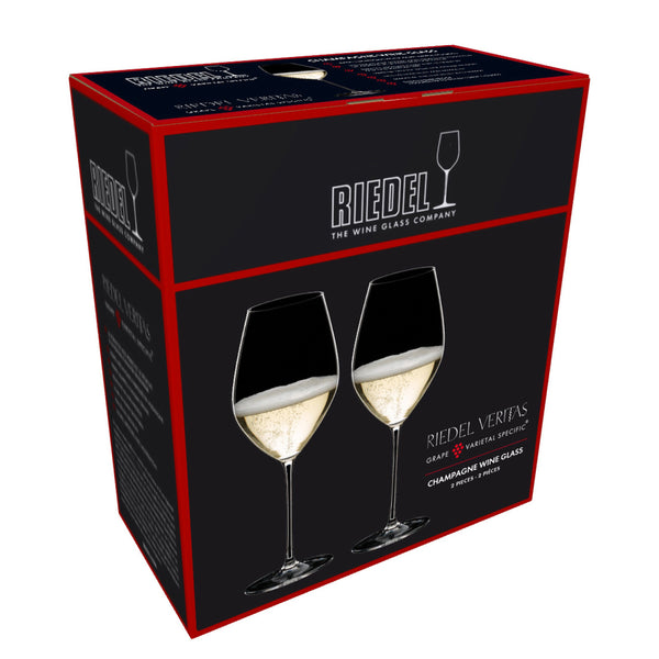 Riedel Veritas 15.69oz Champagne Glasses, Set of 2 lifetime engraving