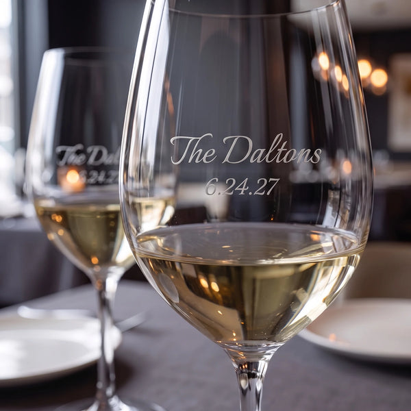 Riedel Veritas Viognier/Chardonnay Wine Glasses, 13oz, Set of 2 lifetime engraving