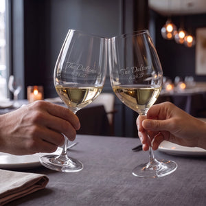 Riedel Veritas Viognier/Chardonnay Wine Glasses, 13oz, Set of 2 lifetime engraving