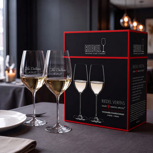 Riedel Veritas Viognier/Chardonnay Wine Glasses, 13oz, Set of 2 lifetime engraving