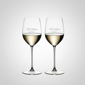 Riedel Veritas Viognier/Chardonnay 13oz Wine Glasses, Set of 2 lifetime engraving