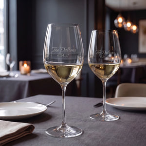 Riedel Veritas Viognier/Chardonnay Wine Glasses, 13oz, Set of 2 lifetime engraving
