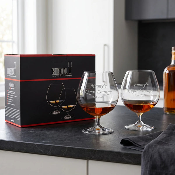 Riedel Vinum Brandy Glasses, 31oz, Set of 2 lifetime engraving