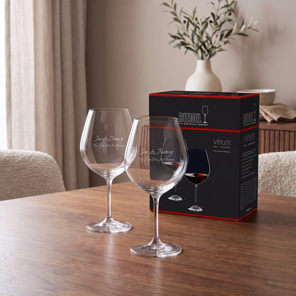 Riedel Vinum Pinot Noir Wine Glasses, 24oz, Set of 2 lifetime engraving