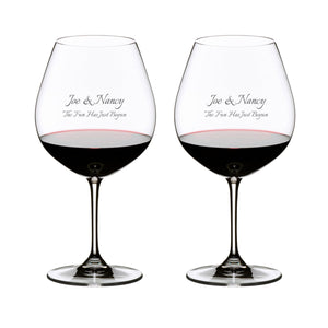 Riedel Vinum Large 24oz Wine Glasses, Set of 2 lifetime engraving