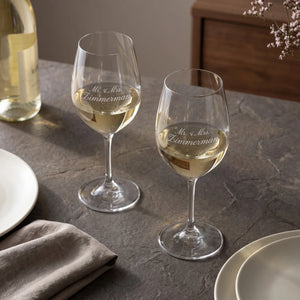 Riedel Vinum Viognier/Chardonnay Wine Glasses, 13oz, Set of 2 lifetime engraving