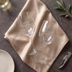 Riedel Vinum Viognier/Chardonnay Wine Glasses, 13oz, Set of 2 lifetime engraving