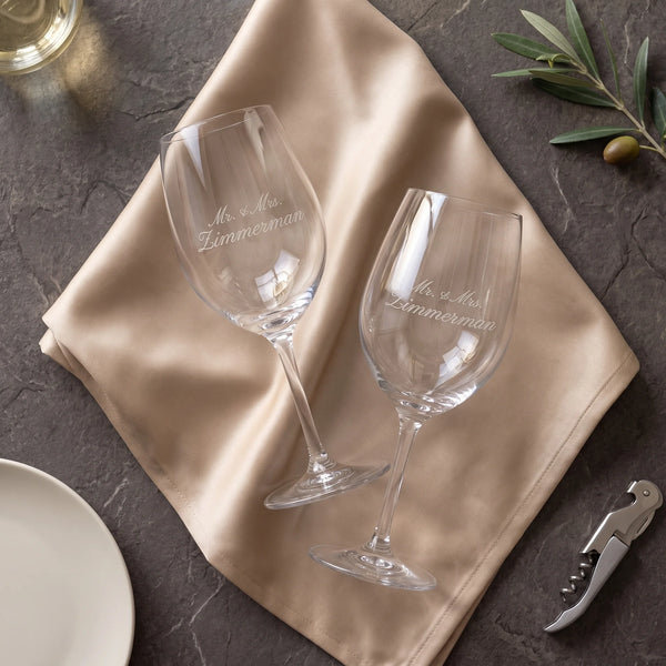 Riedel Vinum Viognier/Chardonnay Wine Glasses, 13oz, Set of 2 lifetime engraving