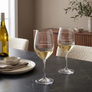 Riedel Vinum Viognier/Chardonnay Wine Glasses, 13oz, Set of 2 lifetime engraving