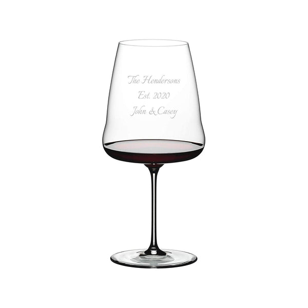 Riedel Winewings Wine Glass, Giant 35oz lifetime engraving