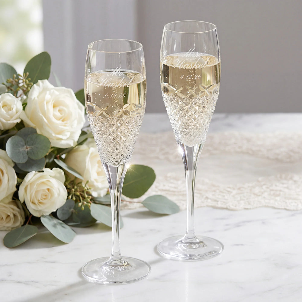 Vera Wang Wedgwood Diamond Mosaic Champagne Flutes, 5oz, Set of 2