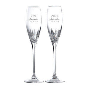 Vera Wang Wedgwood Duchess Champagne Flutes, Set of 2 lifetime engraving