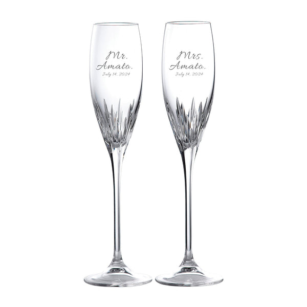 Vera Wang Wedgwood Duchess Champagne Flutes, Set of 2 lifetime engraving