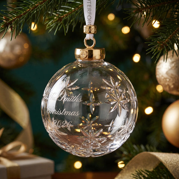 Waterford 2026 Personalizable Bauble Ornament lifetime engraving