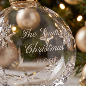 Waterford 2026 Personalizable Bauble Ornament lifetime engraving