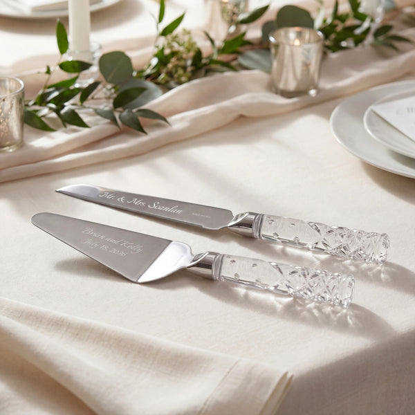 Waterford Celebrations Wedding Cake Knife and Server Set lifetime engraving