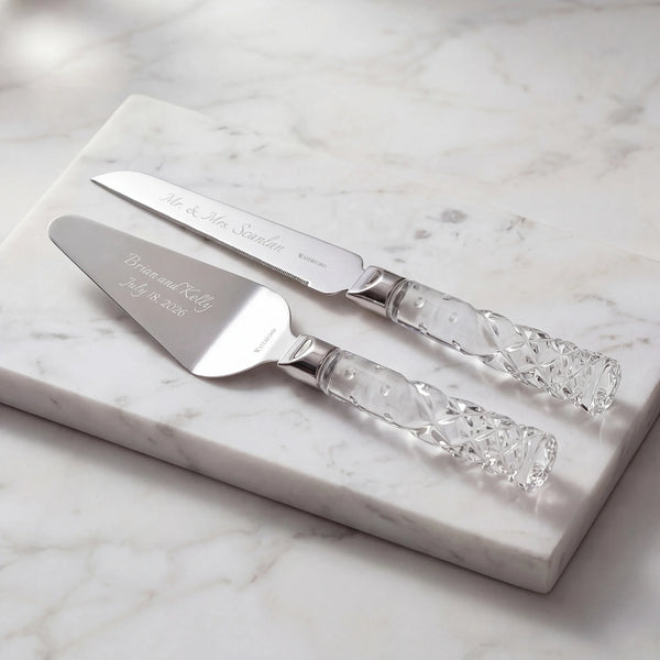 Waterford Celebrations Wedding Cake Knife and Server Set lifetime engraving