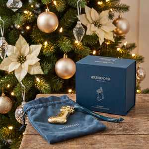 Waterford Christmas Stocking Golden Ornament lifetime engraving